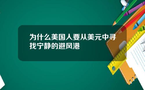 为什么美国人要从美元中寻找宁静的避风港