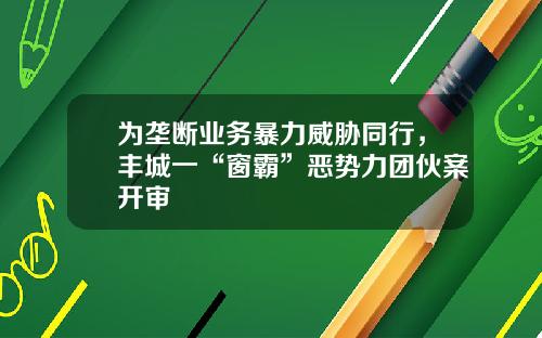 为垄断业务暴力威胁同行，丰城一“窗霸”恶势力团伙案开审