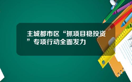 主城都市区“抓项目稳投资”专项行动全面发力