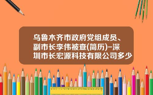 乌鲁木齐市政府党组成员、副市长李伟被查(简历)-深圳市长宏源科技有限公司多少人