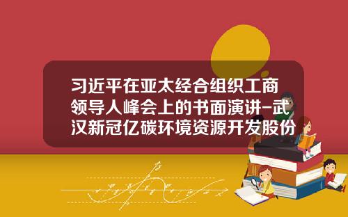 习近平在亚太经合组织工商领导人峰会上的书面演讲-武汉新冠亿碳环境资源开发股份有限公司