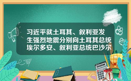 习近平就土耳其、叙利亚发生强烈地震分别向土耳其总统埃尔多安、叙利亚总统巴沙尔致慰问电-叙利亚巴沙尔有多少财产