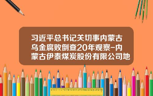 习近平总书记关切事内蒙古乌金腐败倒查20年观察-内蒙古伊泰煤炭股份有限公司地址