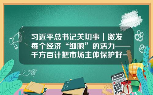 习近平总书记关切事｜激发每个经济“细胞”的活力——千方百计把市场主体保护好-重庆平湖通信技术有限公司