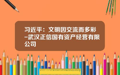 习近平：文明因交流而多彩-武汉正信国有资产经营有限公司