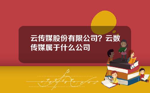 云传媒股份有限公司？云数传媒属于什么公司