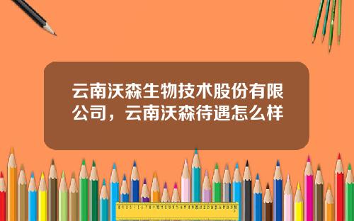 云南沃森生物技术股份有限公司，云南沃森待遇怎么样