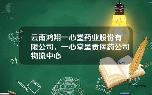 云南鸿翔一心堂药业股份有限公司，一心堂呈贡医药公司物流中心