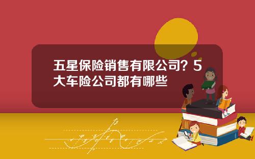 五星保险销售有限公司？5大车险公司都有哪些