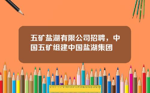 五矿盐湖有限公司招聘，中国五矿组建中国盐湖集团