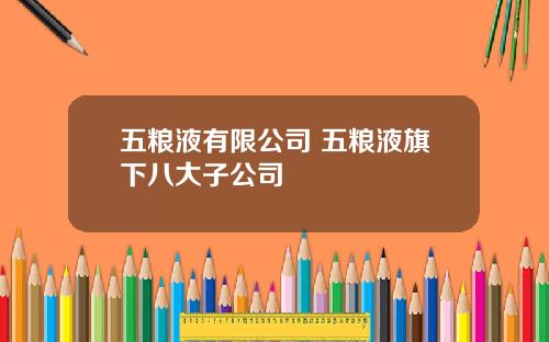 五粮液有限公司 五粮液旗下八大子公司