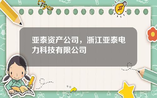 亚泰资产公司，浙江亚泰电力科技有限公司
