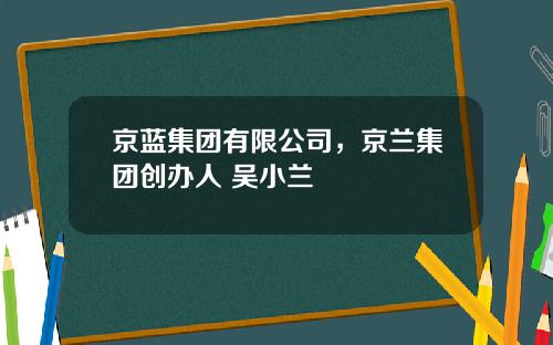 京蓝集团有限公司，京兰集团创办人 吴小兰