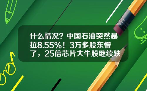 什么情况？中国石油突然暴拉8.55%！3万多股东懵了，25倍芯片大牛股继续跌停，超20亿资金排队出逃-通达信原油代码是多少