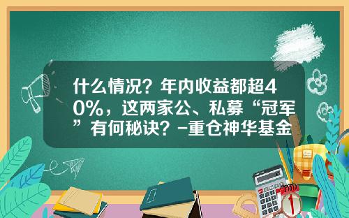 什么情况？年内收益都超40%，这两家公、私募“冠军”有何秘诀？-重仓神华基金
