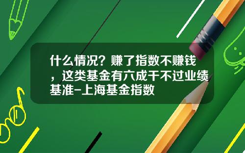 什么情况？赚了指数不赚钱，这类基金有六成干不过业绩基准-上海基金指数