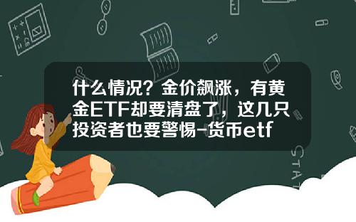 什么情况？金价飙涨，有黄金ETF却要清盘了，这几只投资者也要警惕-货币etf基金有风险吗