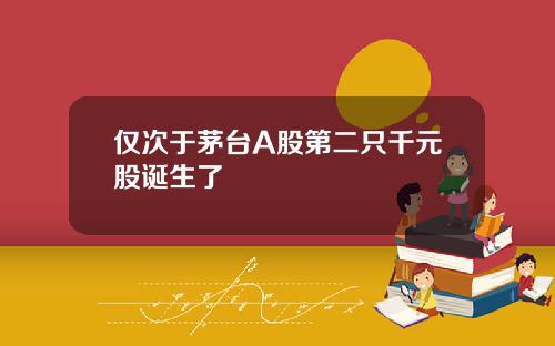 仅次于茅台A股第二只千元股诞生了