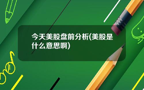 今天美股盘前分析(美股是什么意思啊)
