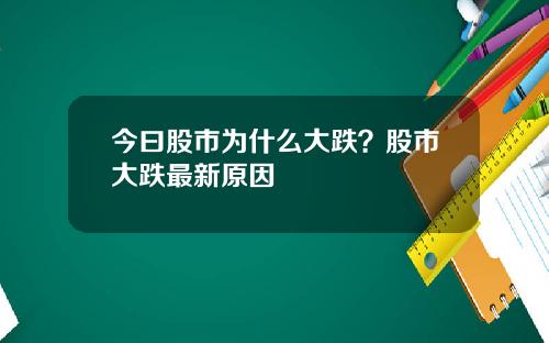 今曰股市为什么大跌？股市大跌最新原因