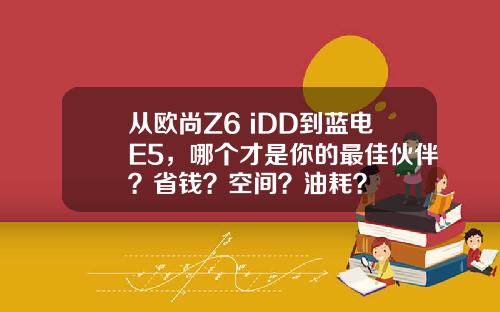 从欧尚Z6 iDD到蓝电E5，哪个才是你的最佳伙伴？省钱？空间？油耗？