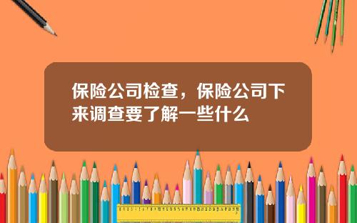 保险公司检查，保险公司下来调查要了解一些什么