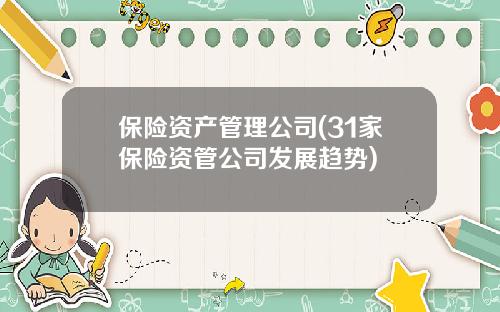 保险资产管理公司(31家保险资管公司发展趋势)