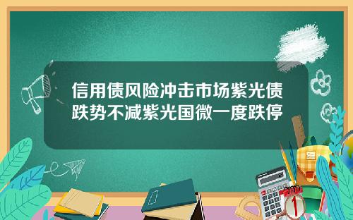 信用债风险冲击市场紫光债跌势不减紫光国微一度跌停