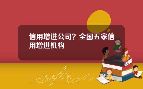 信用增进公司？全国五家信用增进机构