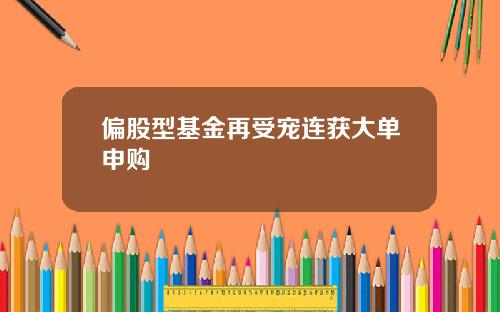 偏股型基金再受宠连获大单申购