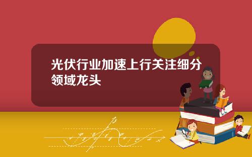 光伏行业加速上行关注细分领域龙头