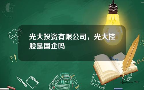 光大投资有限公司，光大控股是国企吗
