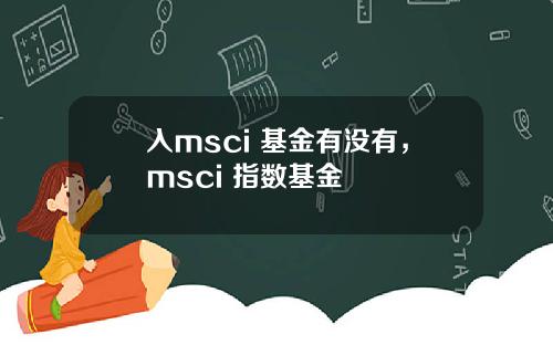 入msci 基金有没有，msci 指数基金