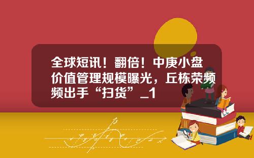全球短讯！翻倍！中庚小盘价值管理规模曝光，丘栋荣频频出手“扫货”_1