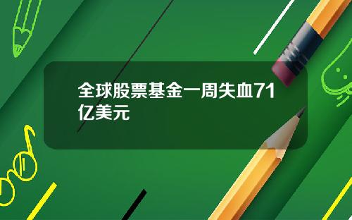 全球股票基金一周失血71亿美元