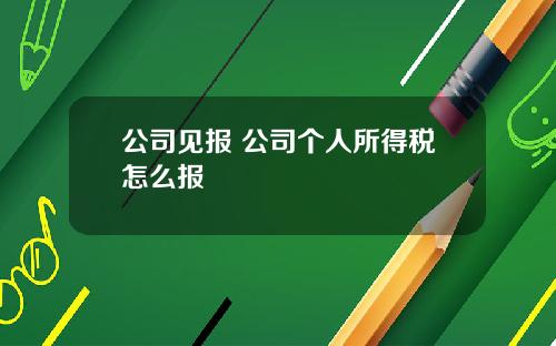 公司见报 公司个人所得税怎么报 公司见报 公司个人所得税怎么报