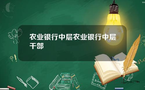 农业银行中层农业银行中层干部