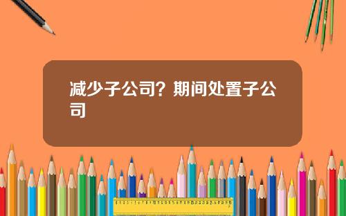 减少子公司？期间处置子公司