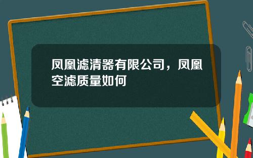 凤凰滤清器有限公司，凤凰空滤质量如何