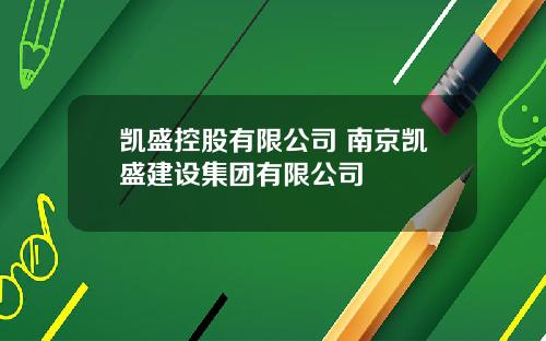 凯盛控股有限公司 南京凯盛建设集团有限公司