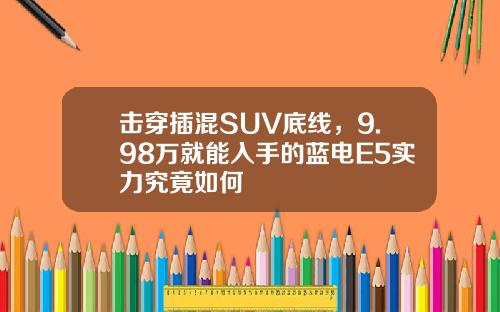 击穿插混SUV底线，9.98万就能入手的蓝电E5实力究竟如何