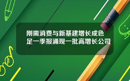 刚需消费与新基建增长成色足一季报涌现一批高增长公司