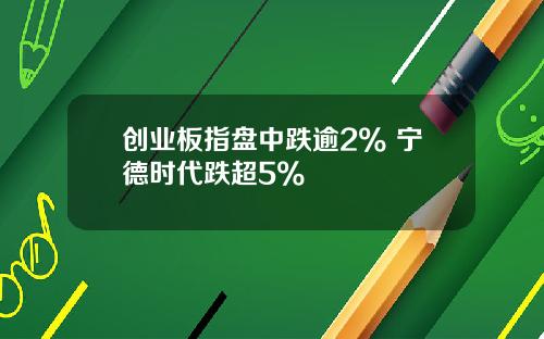 创业板指盘中跌逾2% 宁德时代跌超5%