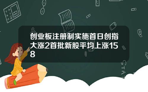 创业板注册制实施首日创指大涨2首批新股平均上涨158