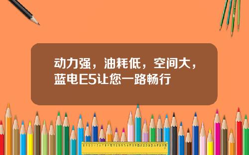 动力强，油耗低，空间大，蓝电E5让您一路畅行