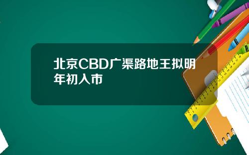 北京CBD广渠路地王拟明年初入市