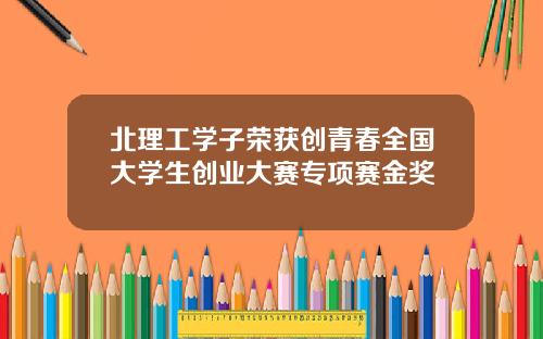 北理工学子荣获创青春全国大学生创业大赛专项赛金奖