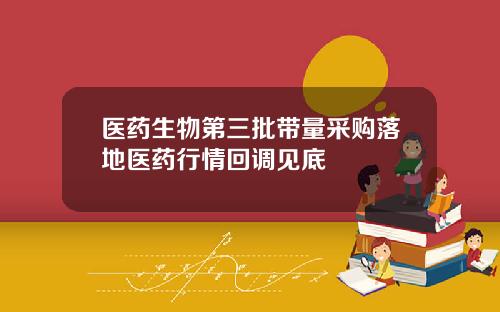 医药生物第三批带量采购落地医药行情回调见底