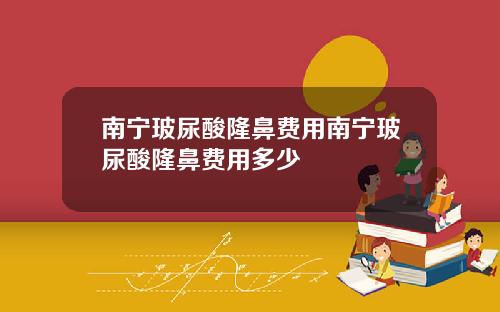 南宁玻尿酸隆鼻费用南宁玻尿酸隆鼻费用多少