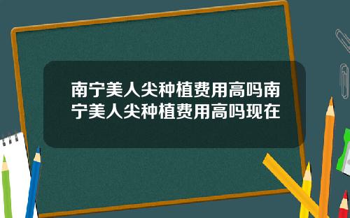 南宁美人尖种植费用高吗南宁美人尖种植费用高吗现在